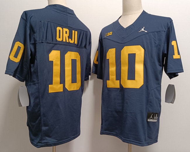 Men's Michigan Wolverines #10 Alex Orji Navy 2024 F.U.S.E. Stitched Jersey